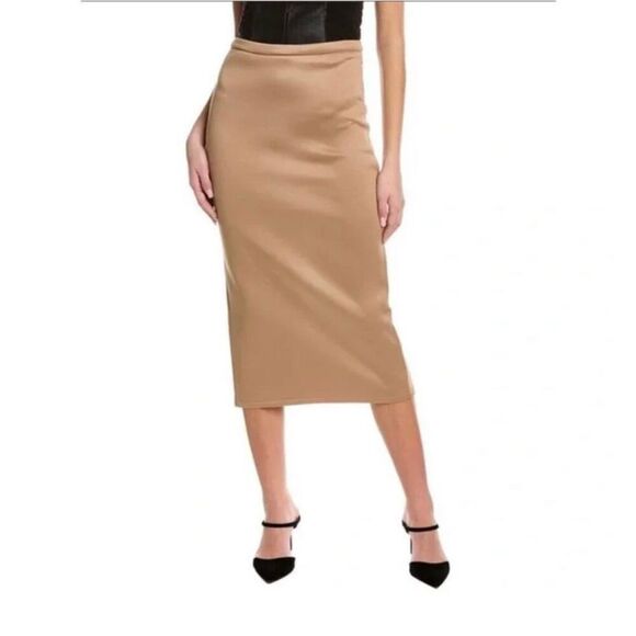 Gracia taupe midi pencil skirt size Small - Picture 1 of 6